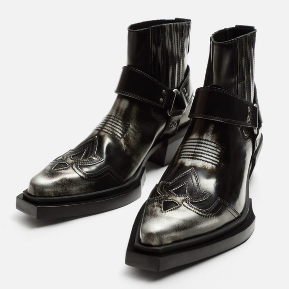 Zara Other - 🆕🖤 ZARA  black cowboy boots style